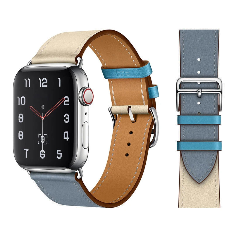 Genuine Leather Bracelet Strap For Apple Watch Band 45mm 49mm 41mm 44mm 42mm 40mm band iWatch Ultra/2 10 42/46mm 9 8 7 6 5 4 SE